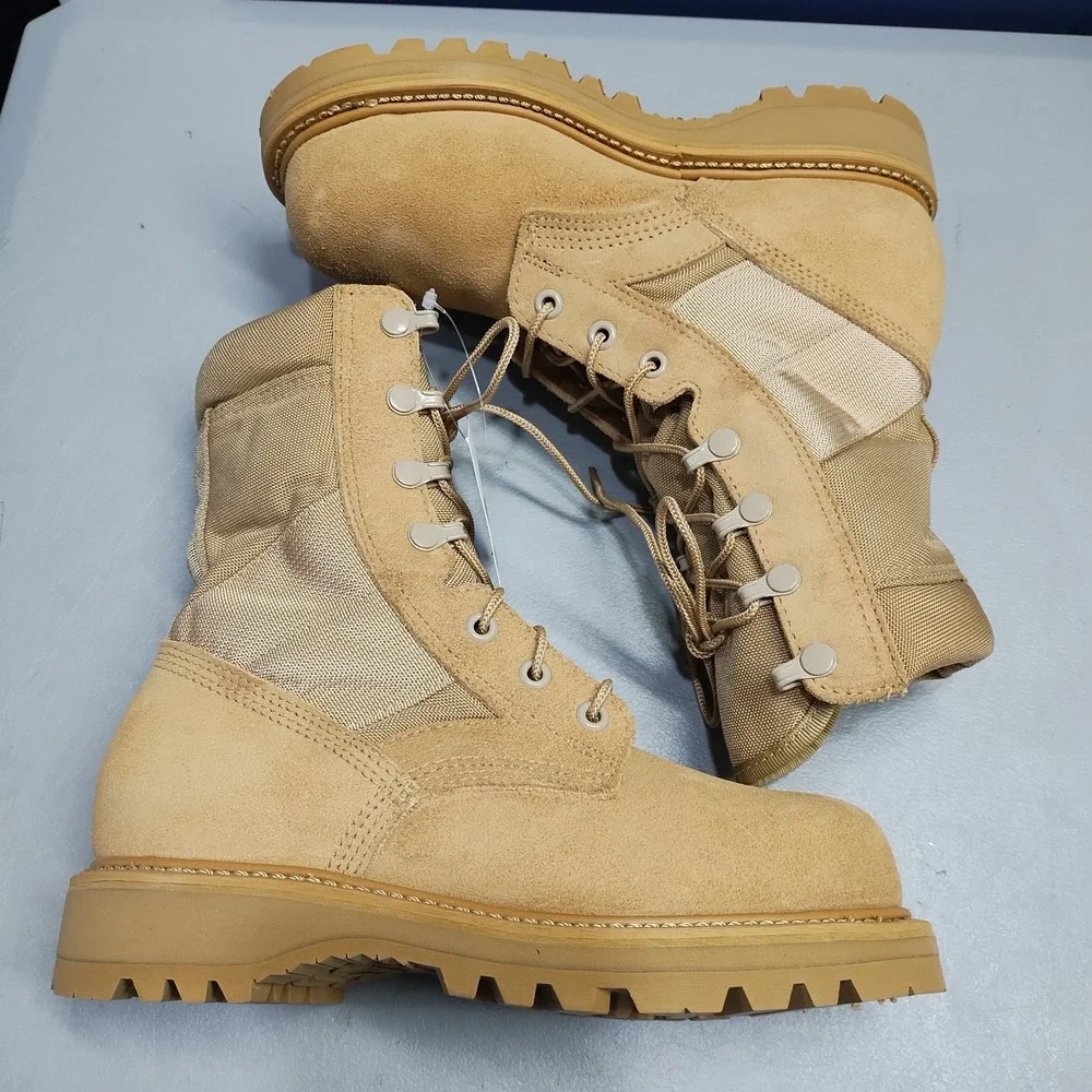 Thorogood Hot Weather Military Combat Boots Mens US 4R Tan Waterproof Steel Toe